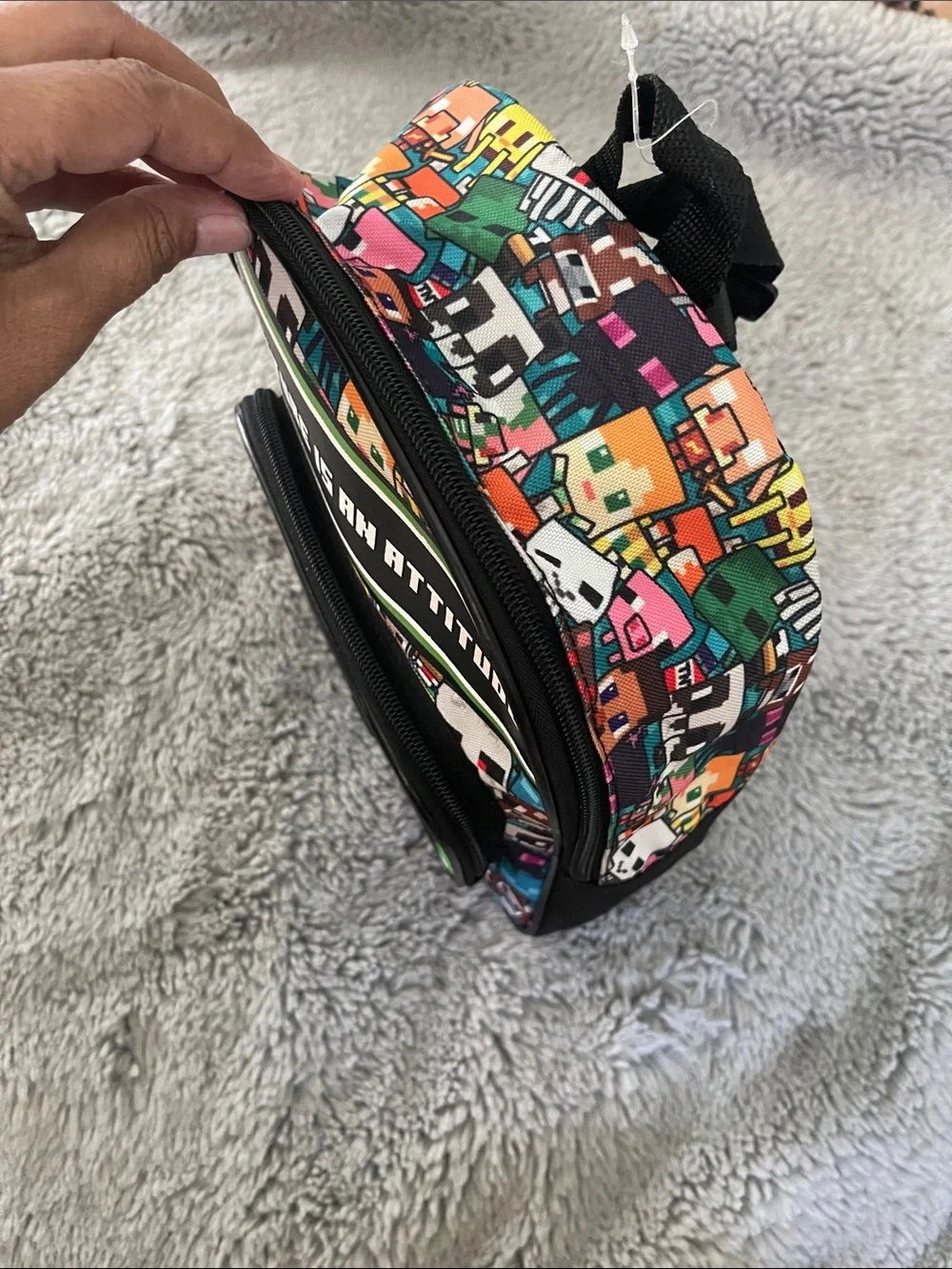 Minecraft Kids Green Creeper-Themed Mini Backpack - 'Adventure Is An Attitude'